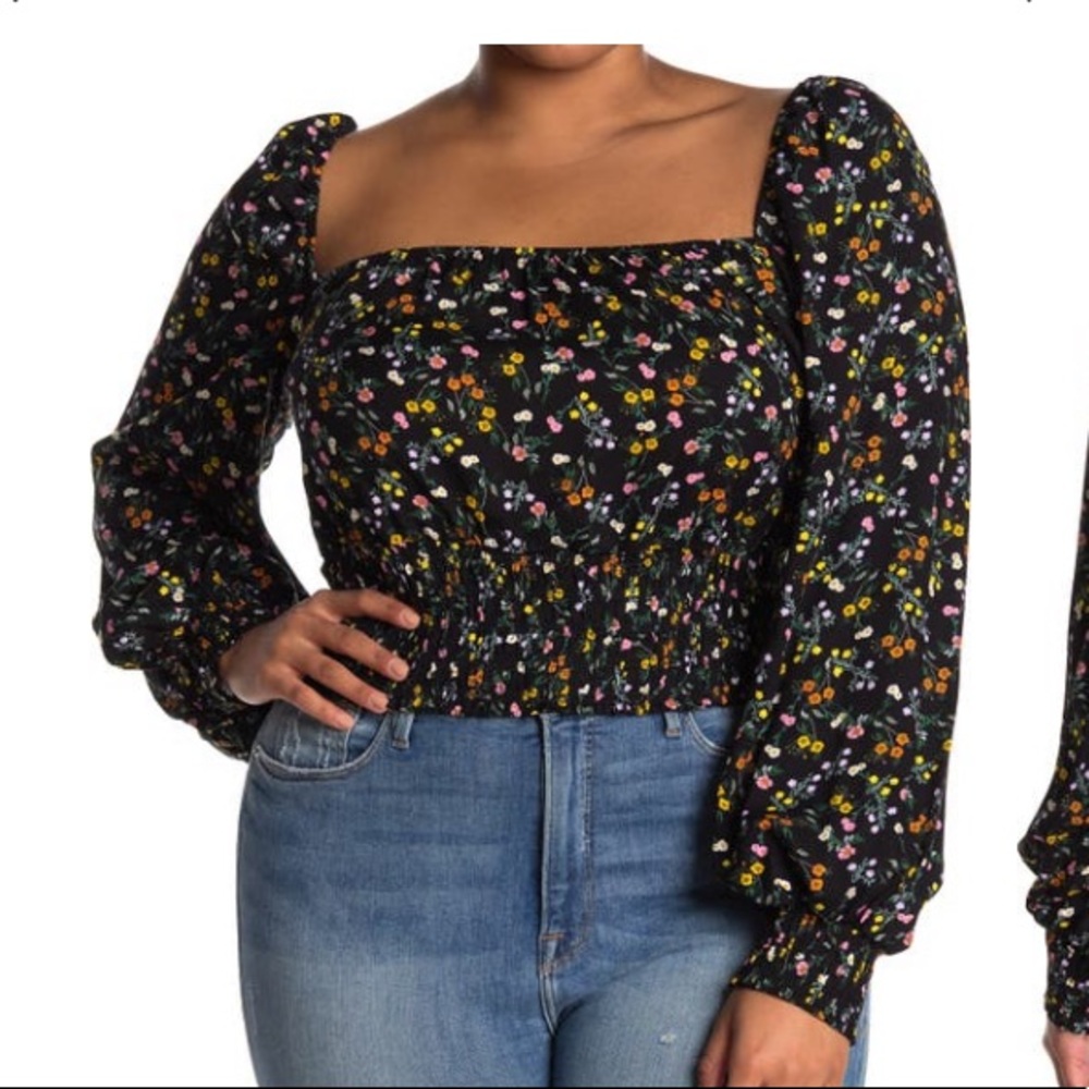 AFRM Floral Crop Top Size 1X NWT